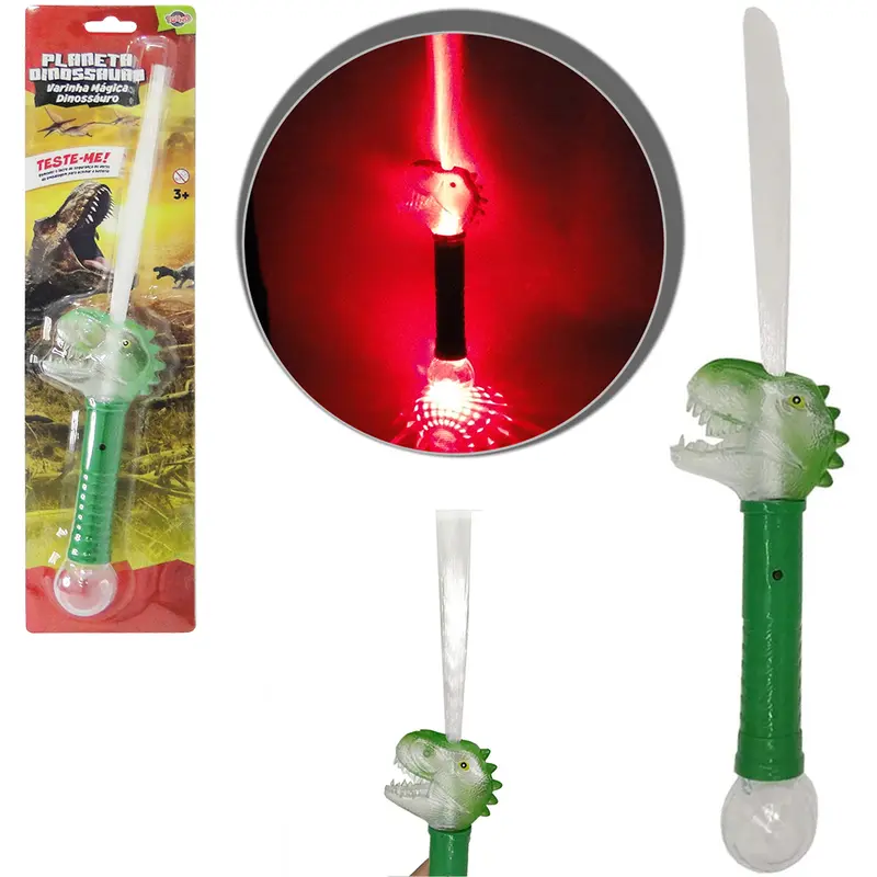 VARINHA MAGICA / CETRO DINOSSAURO COM LUZ A BATERIA