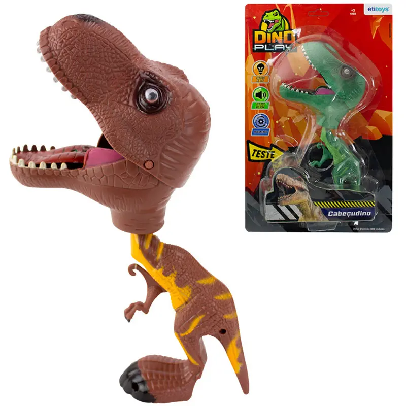 DINOSSAURO CABECUDINO DINO PLAY COM SOM E LUZ COLORS A BATERIA