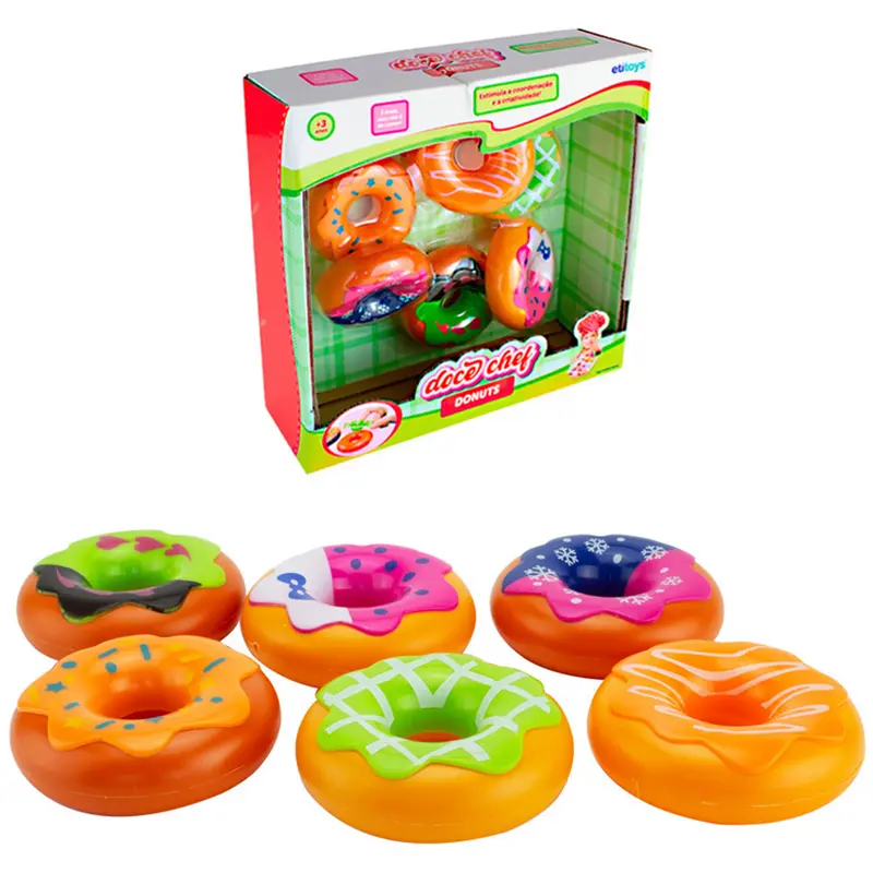 KIT COZINHA INFANTIL COM DONUTS DOCE CHEF 6 PECAS NA CAIXA