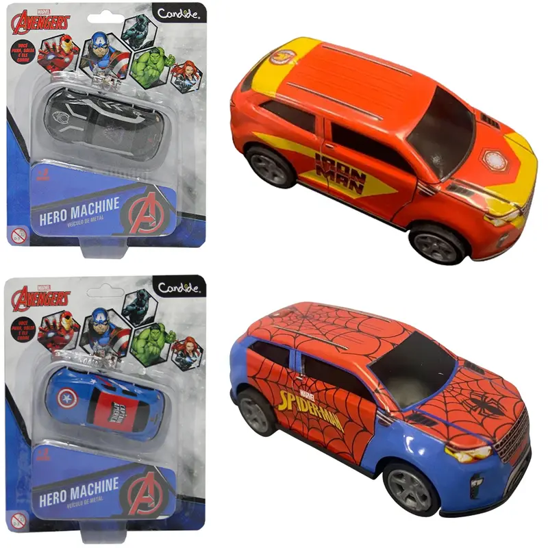 CARRO DE METAL A FRICCAO PULL BACK VINGADORES / AVENGERS CRT