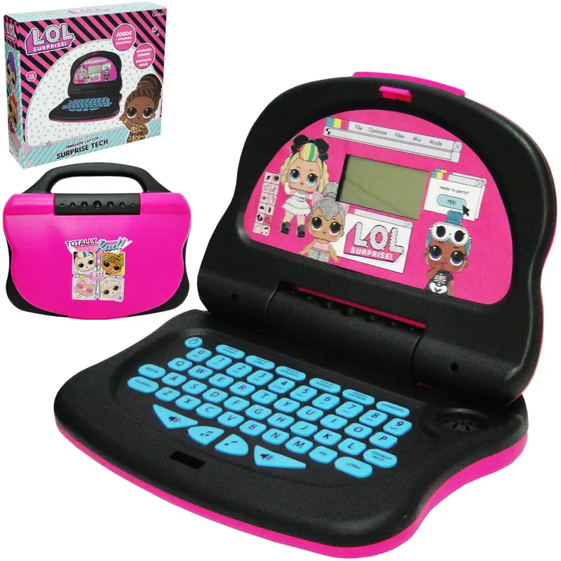 LAPTOP LOL SURPRISE TECH ATIVIDADES BILINGUE PORTUGUES E INGLES A PILHA