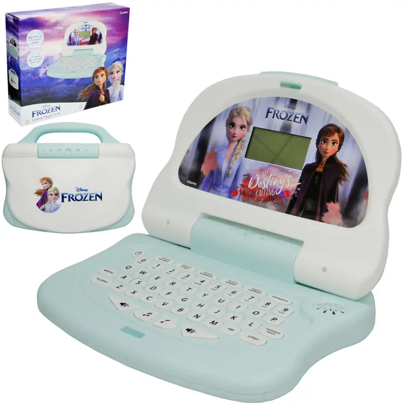 LAPTOP FROZEN MAGIC TECH ATIVIDADES BILINGUE PORTUGUES E INGLES A PILHA