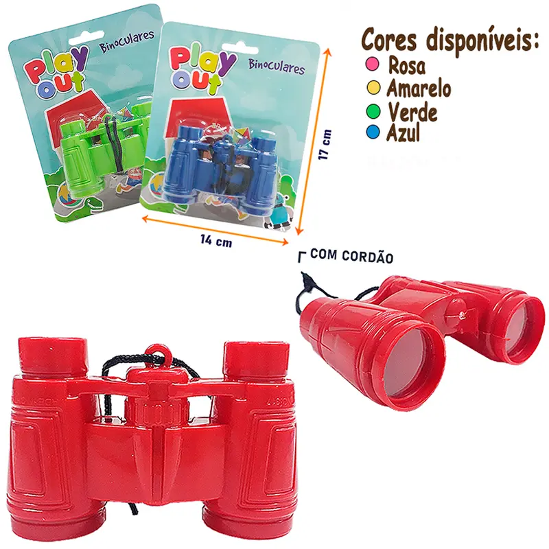 BINOCULO INFANTIL 9,5X6X3CM NA CARTELA