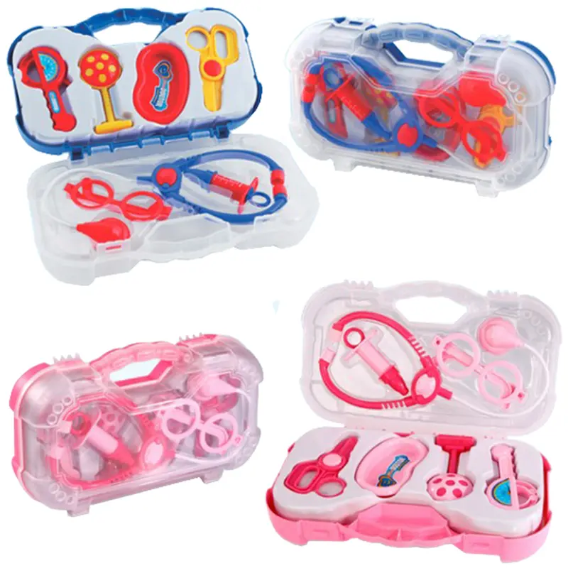 KIT MEDICO INFANTIL COM ESTETOSCOPIO E ACESSORIOS MINI DOUTOR(A) 7 PECAS NA MALETA