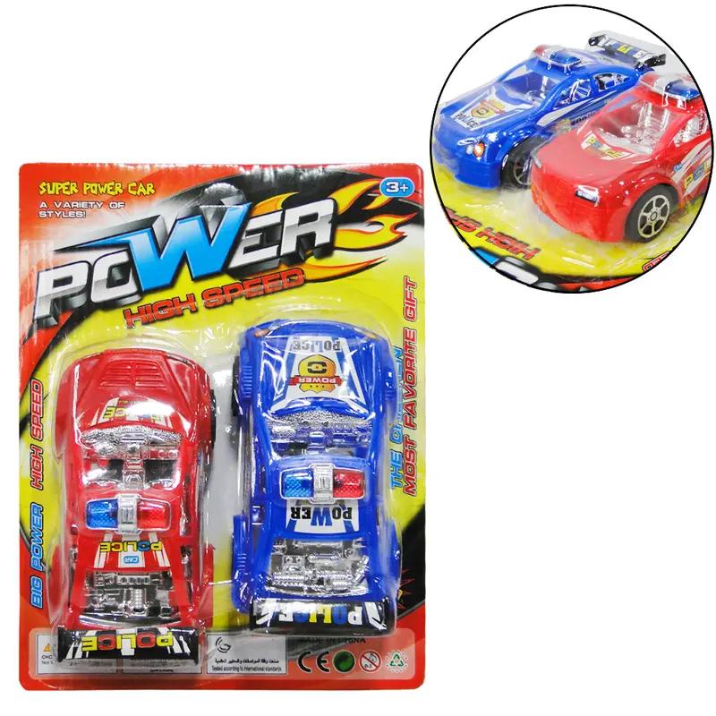 CARRO A FRICCAO POLICIA POWER COLORS COM 2 PECAS NA CARTELA