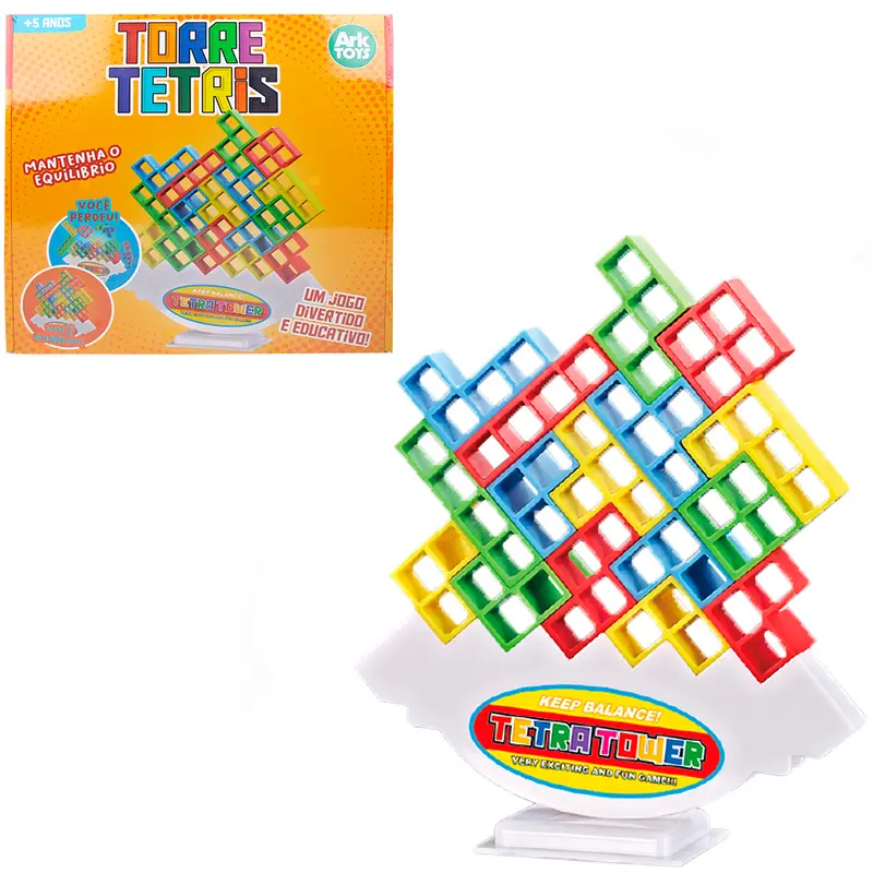 JOGO TORRE TETRIS TRETA TOWER COM 16 PECAS + BASE E SUPORTE
