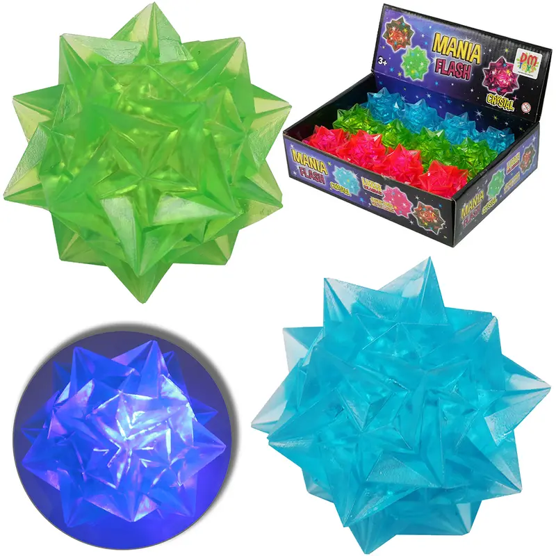 BOLA MANIA FLASH CRYSTAL COM LUZ A BATERIA 6CM DE Ø