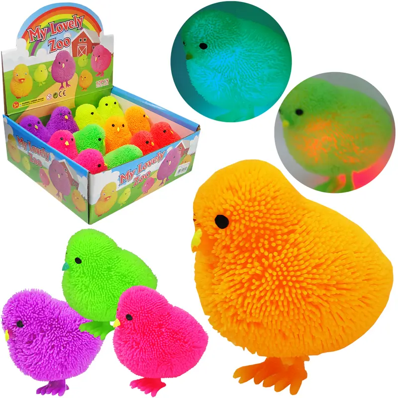 PINTINHO MANIA FLOFYS MY LOVELY ZOO CHICK FLUFFY LIGHT COM LUZ A BATERIA 8,5X8X6CM