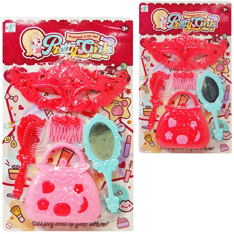 KIT BELEZA INFANTIL COM BOLSA + ESPELHO E ACESSORIOS PRETTY GIRLS 5 PECAS