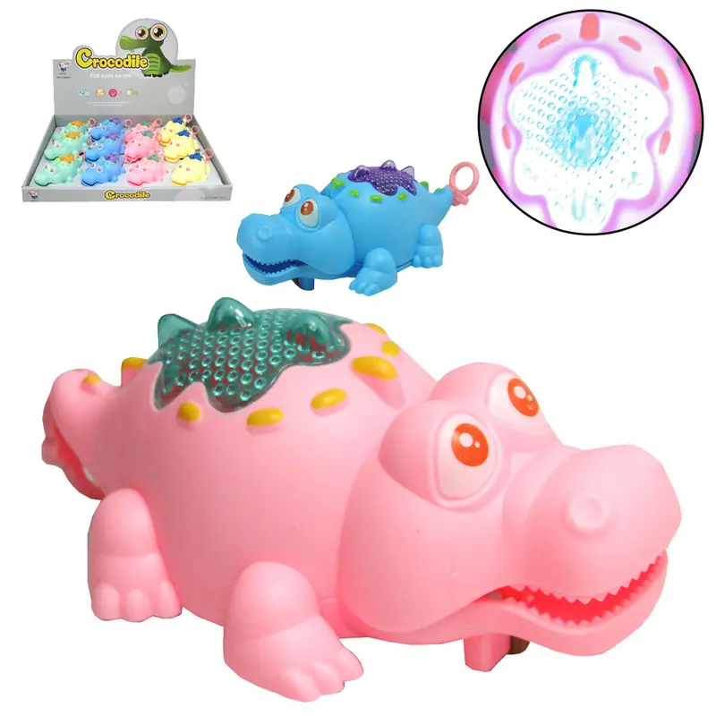 CROCODILO A CORDA COM LUZ 12X7,5X5CM DP PLAY