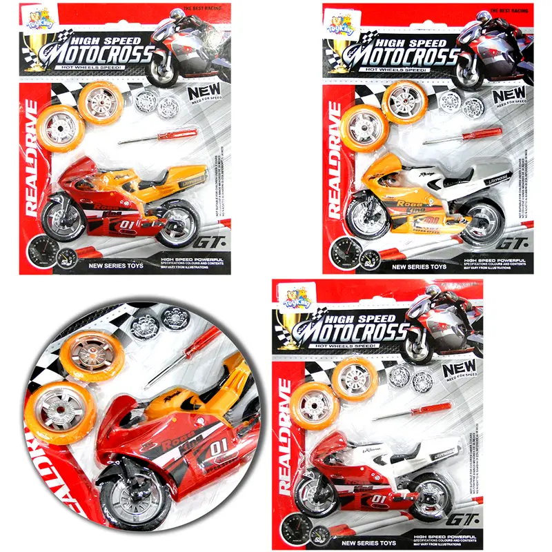 MOTO DE DEDO HIGH SPEED MOTOCROSS COM ACESSORIOS 6 PECAS