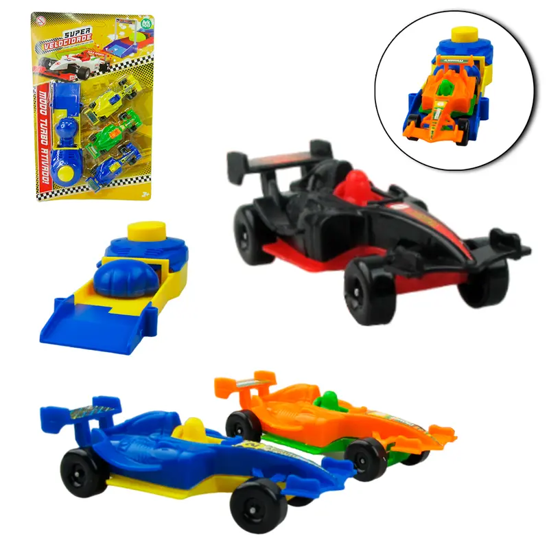 CARRO COM LANCADOR FORMULA 1 SUPER VELOCIDADE 4 PECAS