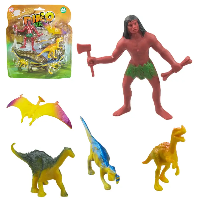 KIT ANIMAL DINOSSAURO DE PVC COM BONECO JURASSICOS DINO WORLD 5 PECAS