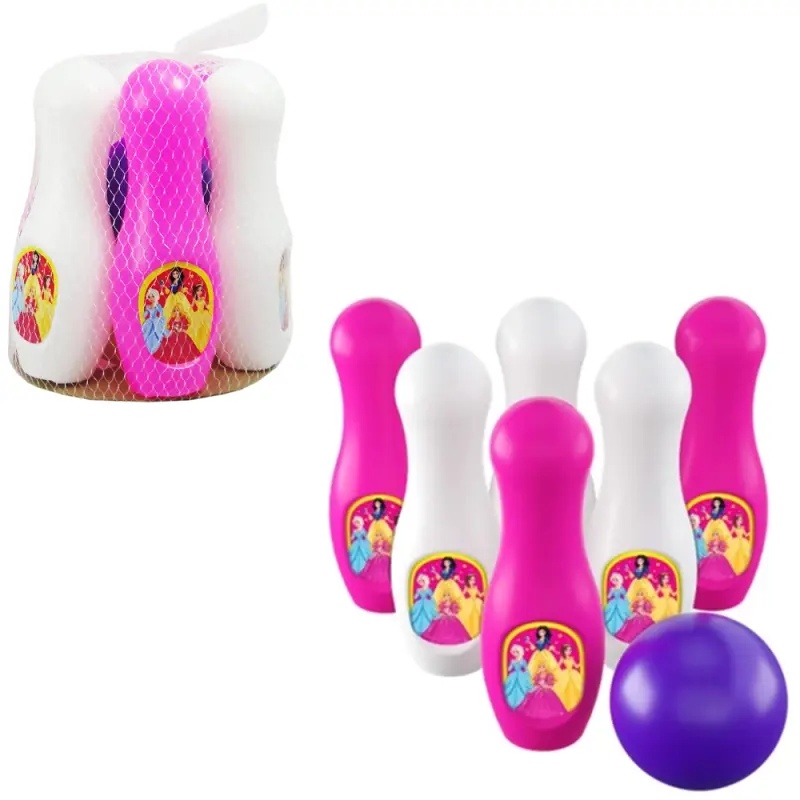 BOLICHE PRINCESAS COM 6 PINOS 21CM + BOLA 9CM DE Ø