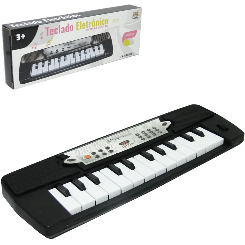 TECLADO / PIANO MUSICAL INFANTIL A PILHA 26X9CM