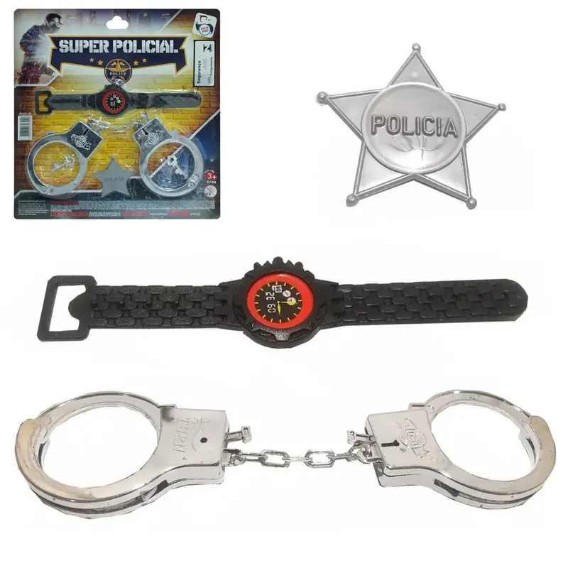 ALGEMA COM RELOGIO + DISTINTIVO SUPER POLICIAL