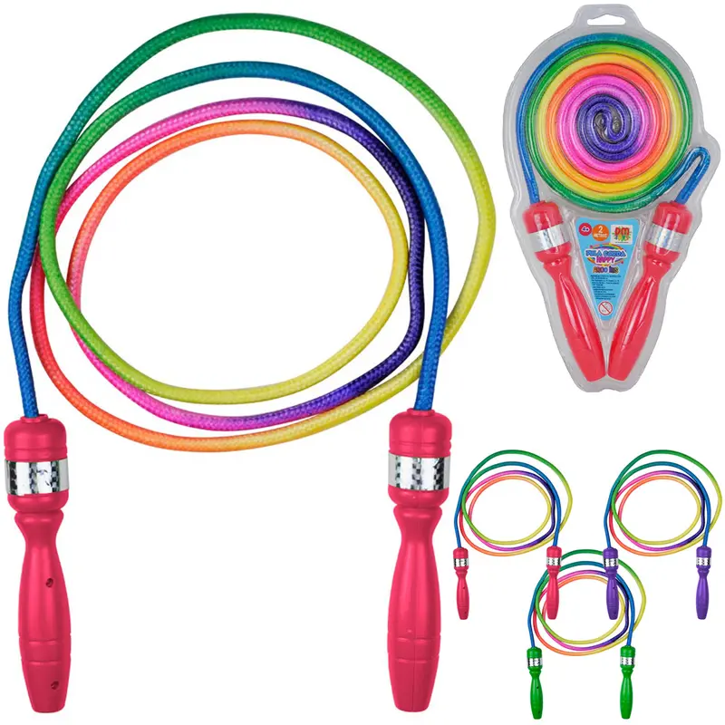 PULA CORDA COM EMPUNHADURAS DE PLASTICO HAPPY ARCO IRIS 2M