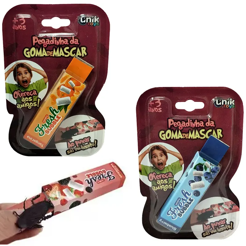 PEGADINHA DA GOMA DE MASCAR AO PUXAR SAI UM INSETO