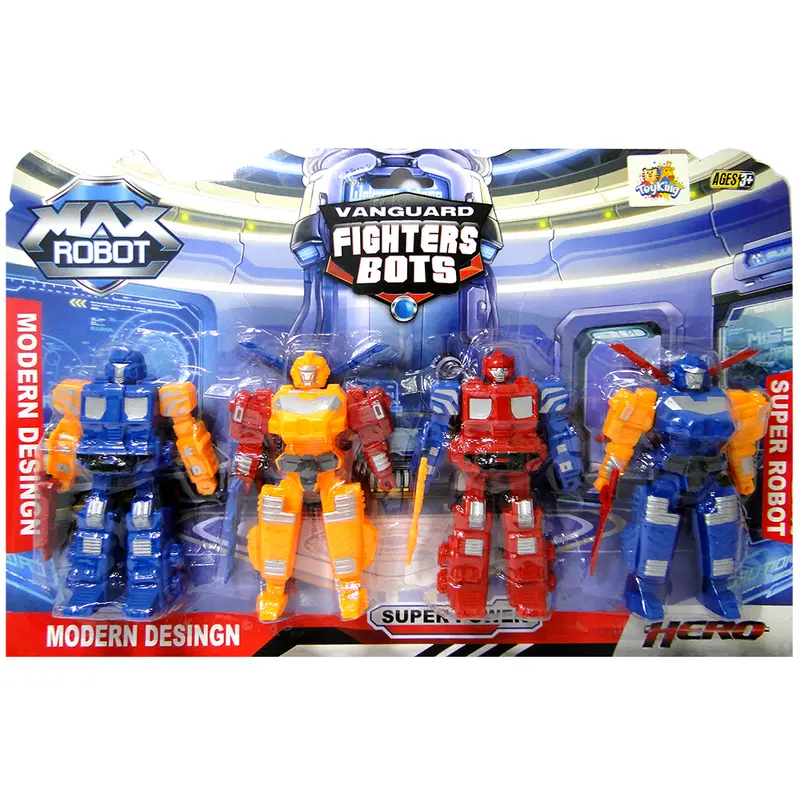 BONECO ROBO FIGHTERS BOTS COM 4 PECAS
