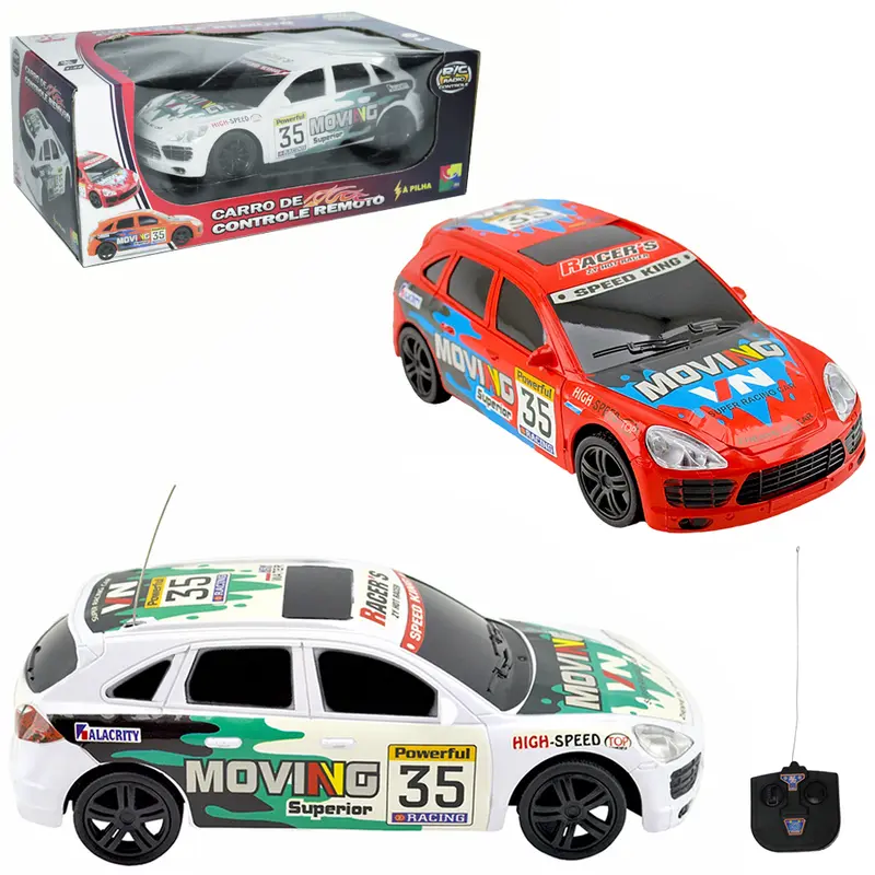CARRO COM CONTROLE REMOTO SEM FIO RACERS 7 FUNCOES COM LUZ A PILHA