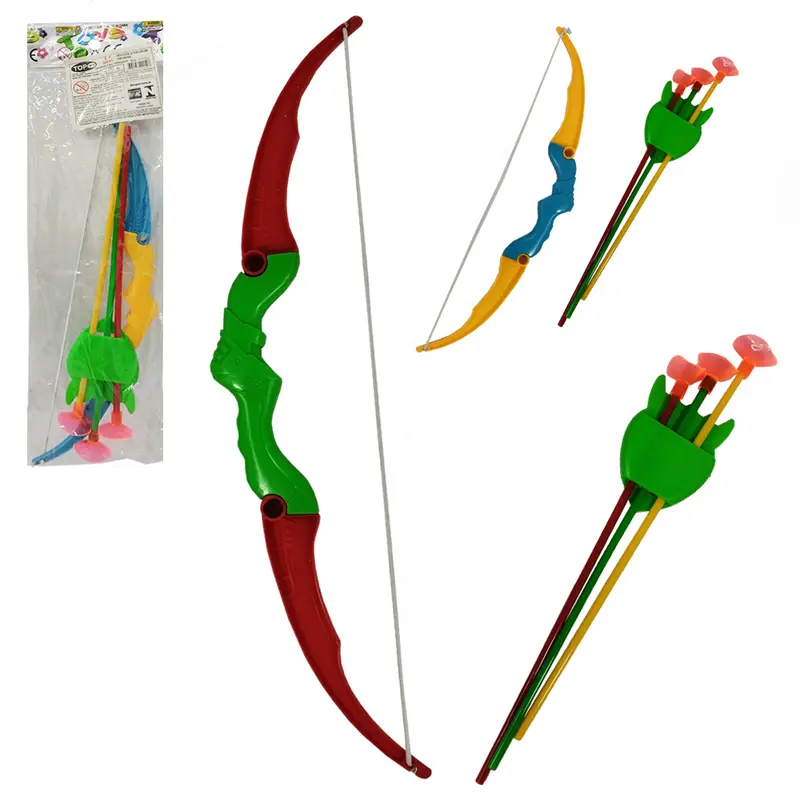 ARCO E FLECHA COM 3 VENTOSAS + SUPORTE COLORS 25CM NA SOLAPA