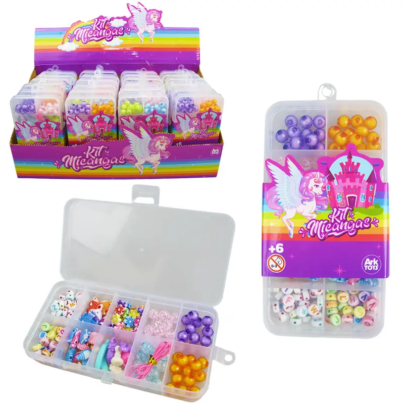 KIT BELEZA/BIJUTERIA INFANTIL COM MICANGAS SORTIDAS UNICORNIO DP PLAY