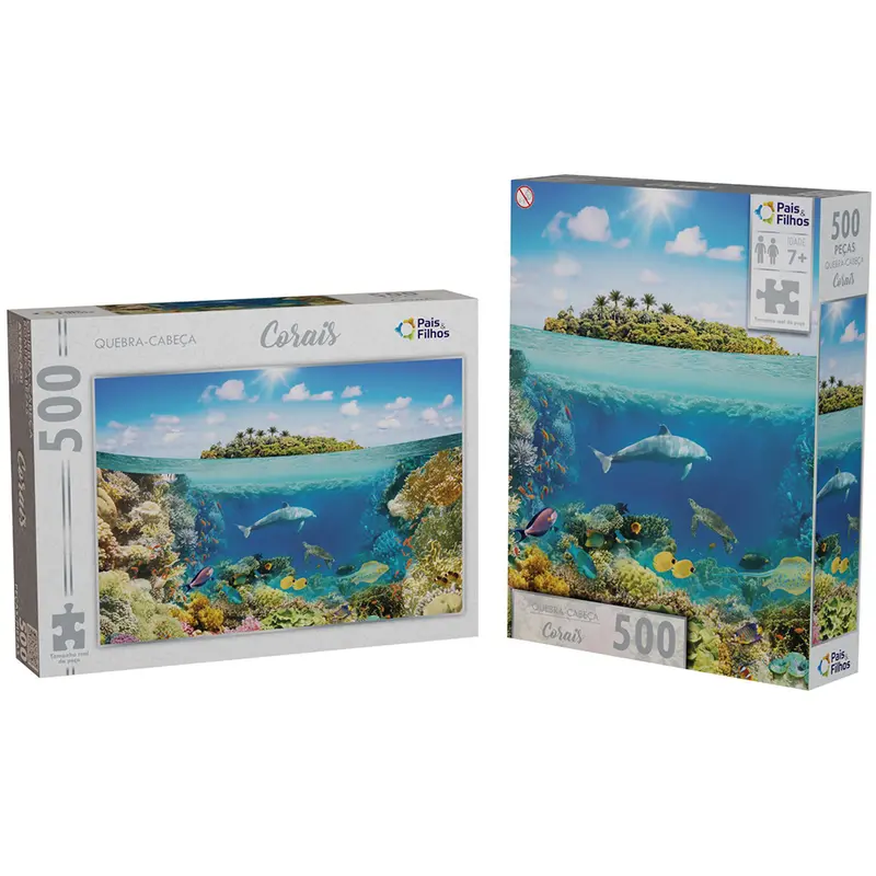 QUEBRA CABECA CORAIS COM 500 PECAS 54X37CM
