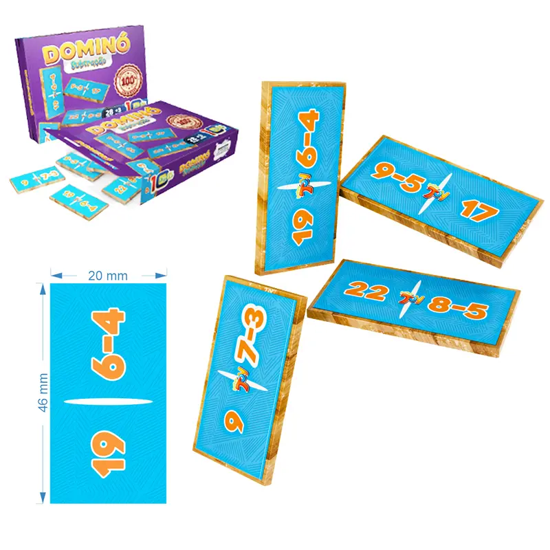 DOMINO SUBTRACAO DE MADEIRA MDF COM 28 PECAS