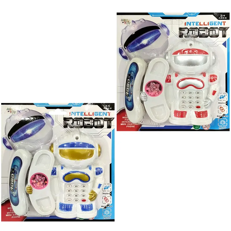 TELEFONE MUSICAL INFANTIL ROBO COM LUZ INTELLIGENT ROBOT A PILHA