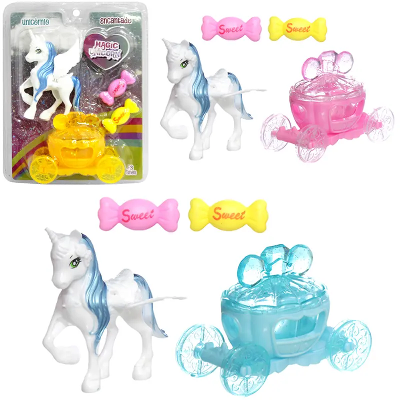 CARRUAGEM ENCANTADO MAGIC UNICORN + ACESSORIOS 4 PECAS