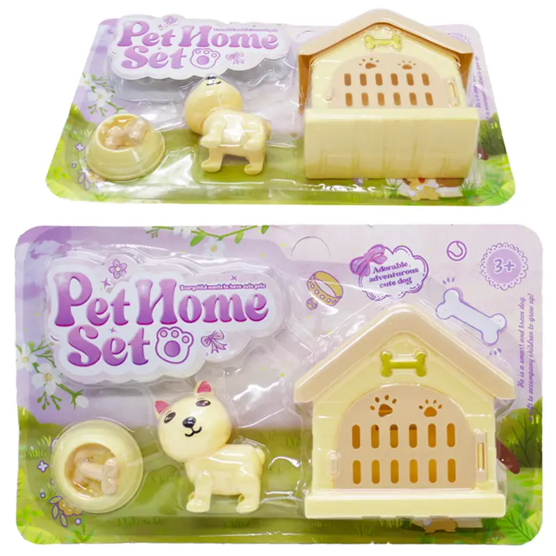 KIT PET COM CACHORRO + CASINHA E ACESSORIOS PET HOME SET 4 PECAS