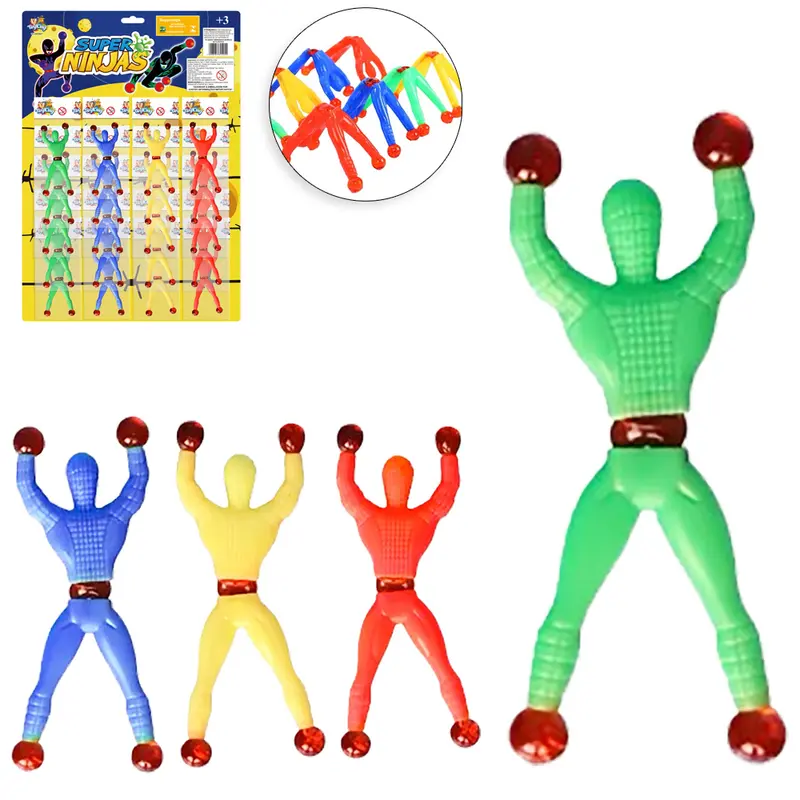 BONECO GRUDA GRUDA SUPER NINJA COM 20 PECAS