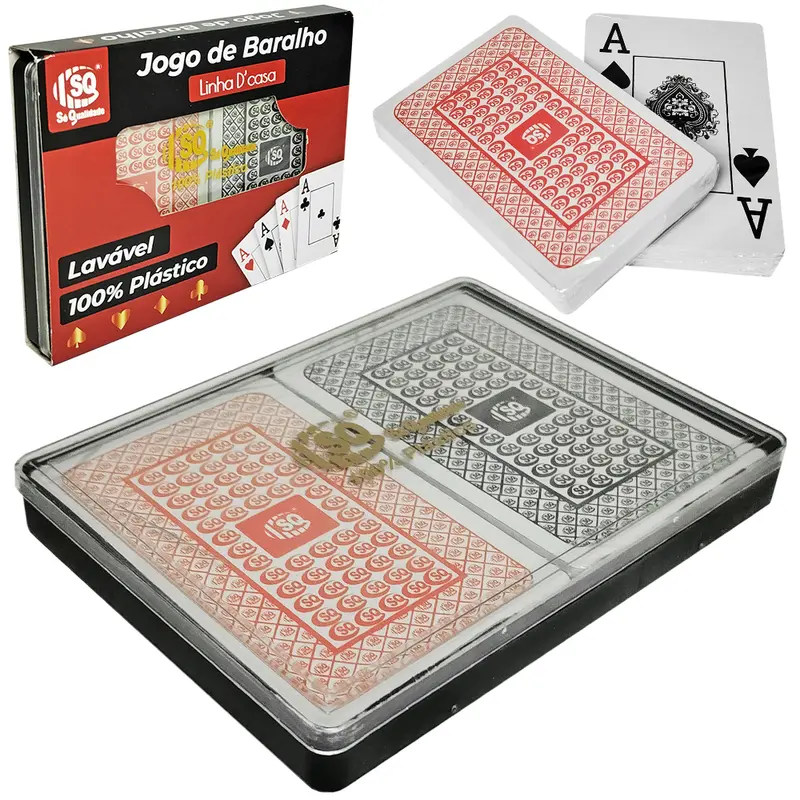 BARALHO DUPLO 108 CARTAS DE PLASTICO NO ESTOJO