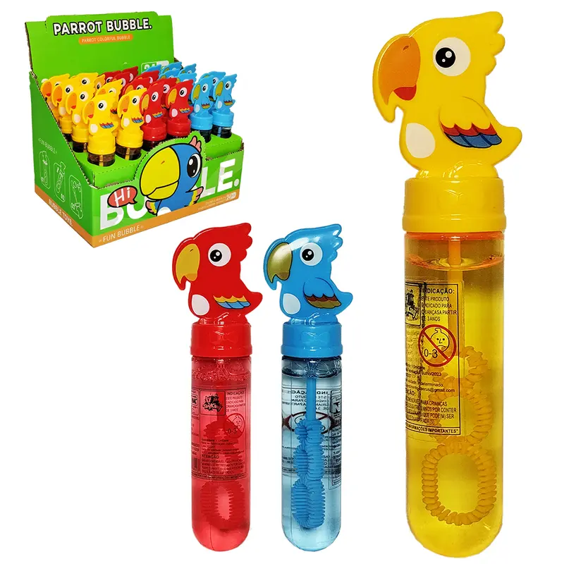 LANCA BOLHA DE SABAO NO TUBO PAPAGAIO PARROT BUBBLE 14CM