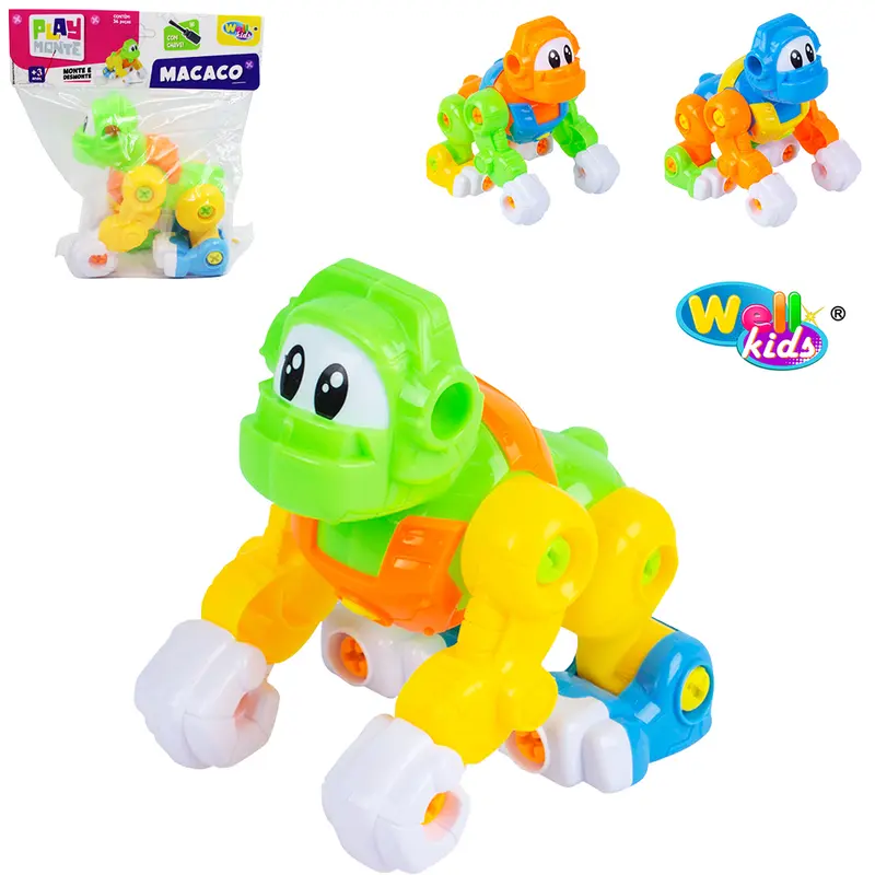 MACACO MONTA E DESMONTA DIDATICO COM ACESSORIOS PLAY MONTE 4 PECAS