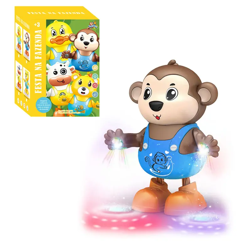 MACACO DANCARINO COM SOM E LUZ A PILHA NA CAIXA