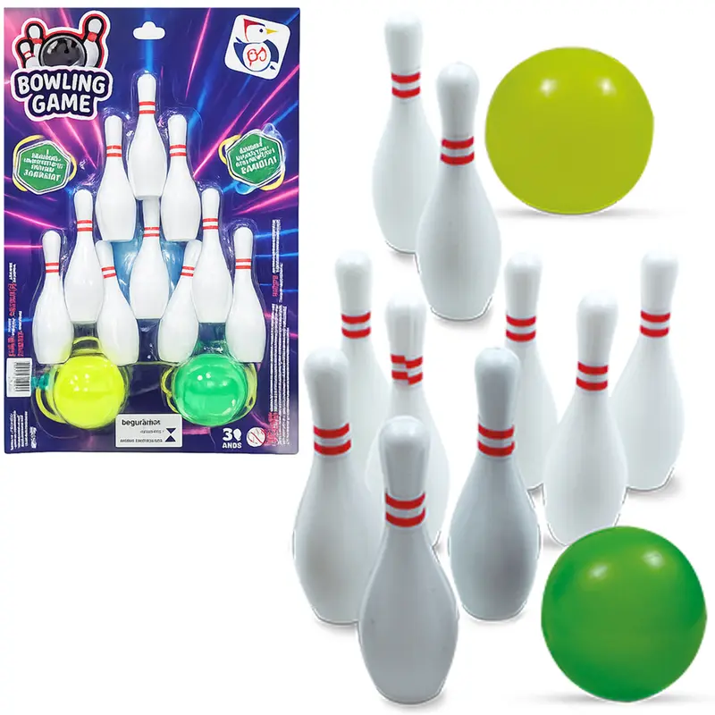 BOLICHE COM 10 PINOS + 2 BOLAS BOWLING GAME