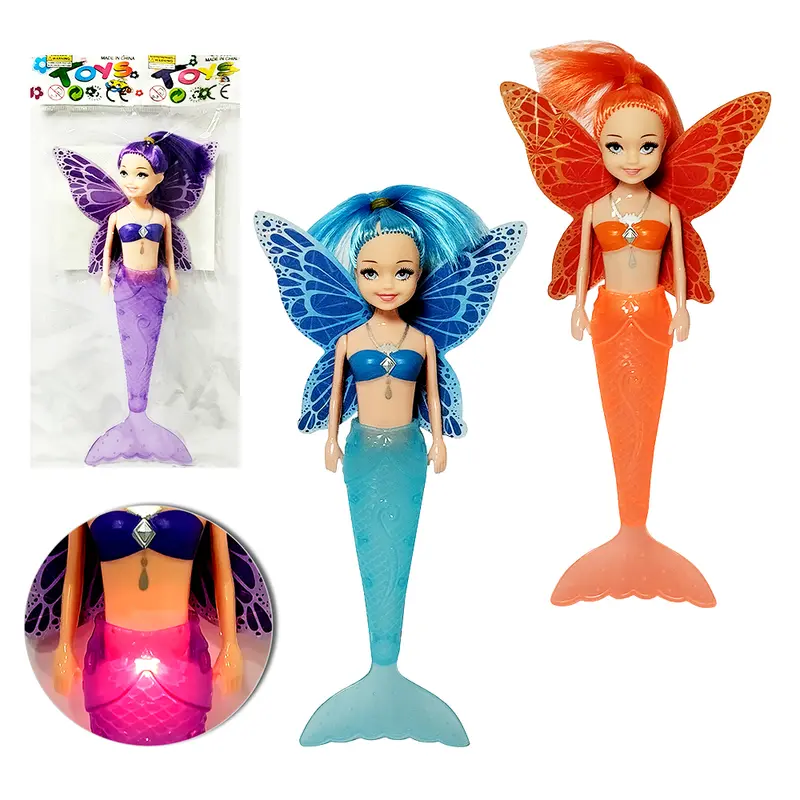 BONECA FADA / SEREIA COM LUZ A BATERIA