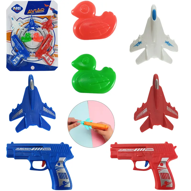 PISTOLA / REVOLVER LANCA AVIAO COM 3 AVIOES + 2 PATOS