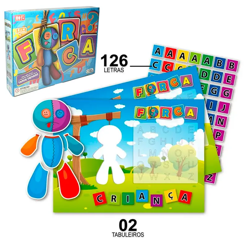 JOGO DA FORCA DESCUBRA QUAL E A PALAVRA ANTES QUE SEJA TARDE DEMAIS COM 2 TABULEIROS + 126 LETRAS