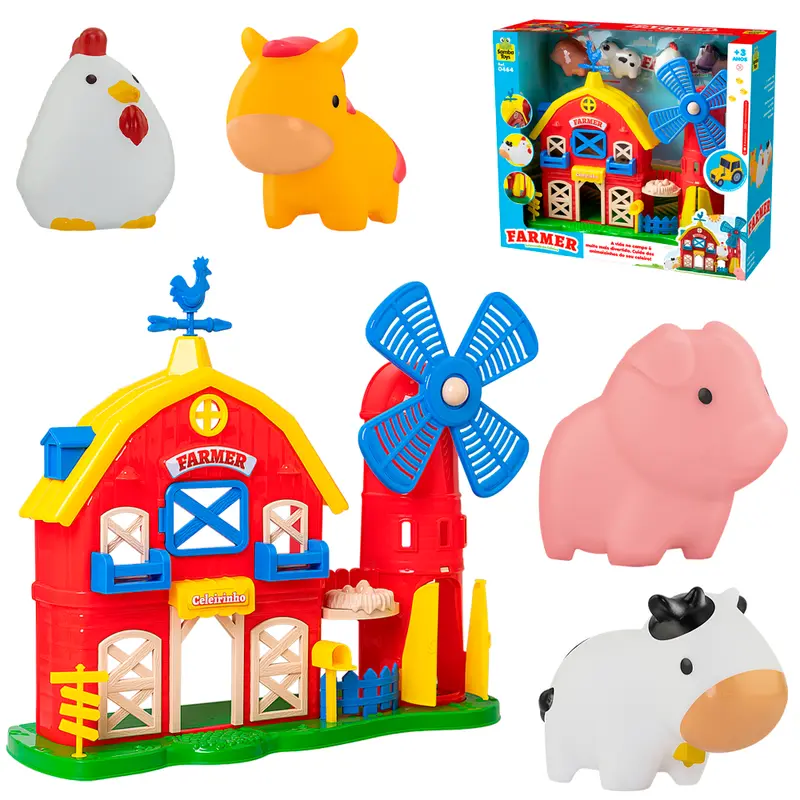 CELEIRO BABY COM 4 ANIMAIS FARMER 36,5X32,5X12,5CM