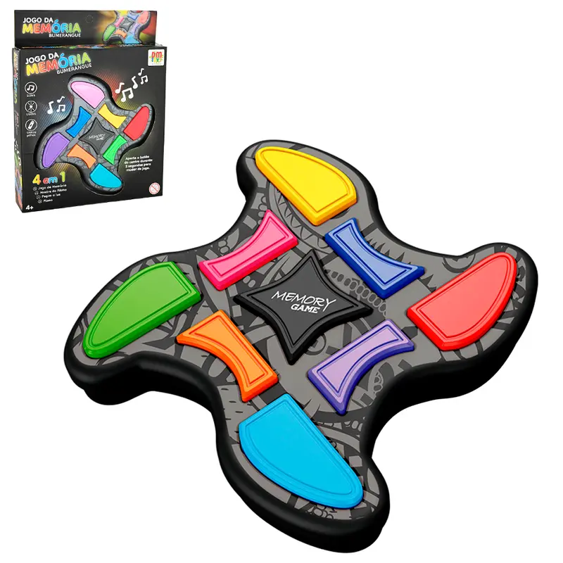 JOGO DA MEMORIA BUMERANGUE 4 EM 1 COM SOM E LUZ A PILHA