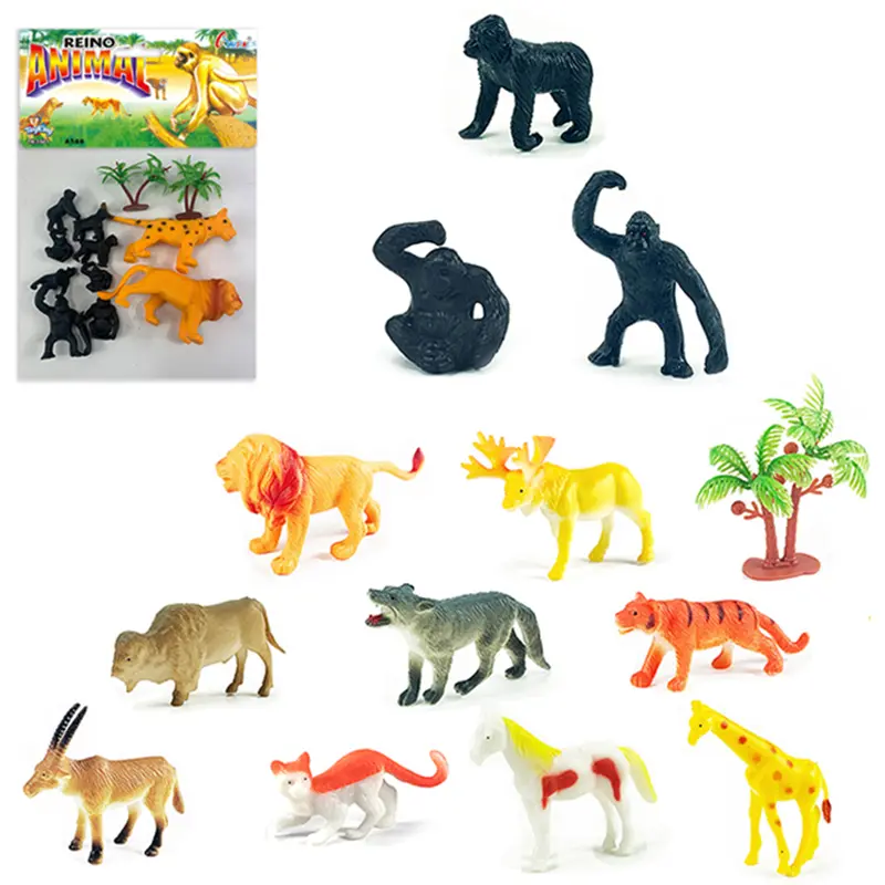 KIT ANIMAL SELVAGEM DE PVC REINO ANIMAL 12 PECAS