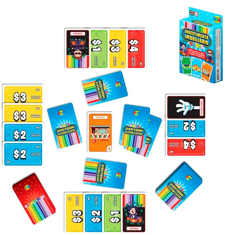 JOGO INVESTIMENTO IMOBILIARIO CARDS COM 76 CARTAS