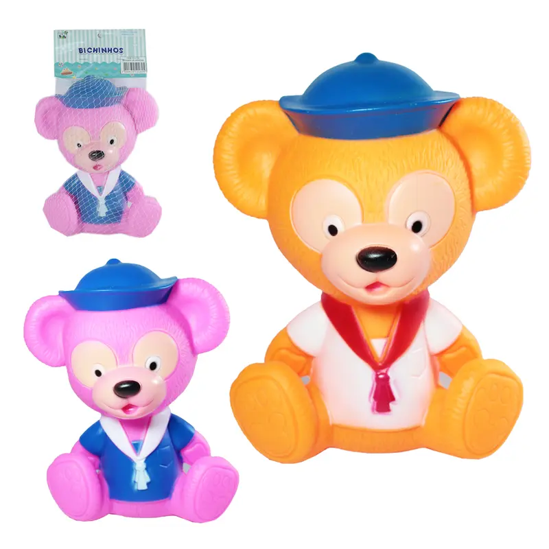 ANIMAL URSO DE VINIL COM SOM 16,5X13,5X9CM NA REDE
