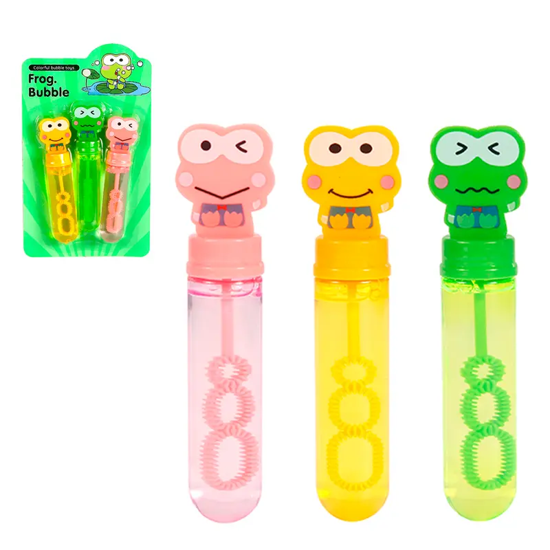 LANCA BOLHA DE SABAO NO TUBO SAPO FROG BUBBLE COM 3 PECAS 14CM