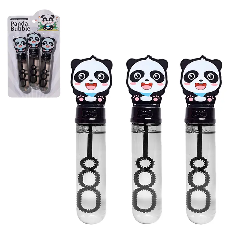 LANCA BOLHA DE SABAO NO TUBO PANDA BUBBLE COM 3 PECAS 14CM