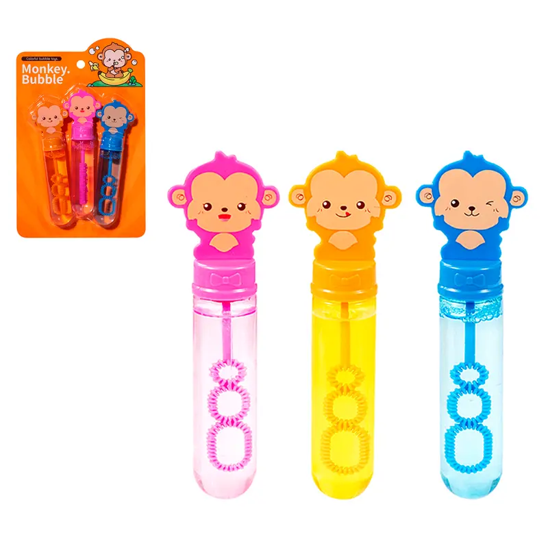 LANCA BOLHA DE SABAO NO TUBO MACACO MONKEY BUBBLE COM 3 PECAS 14CM