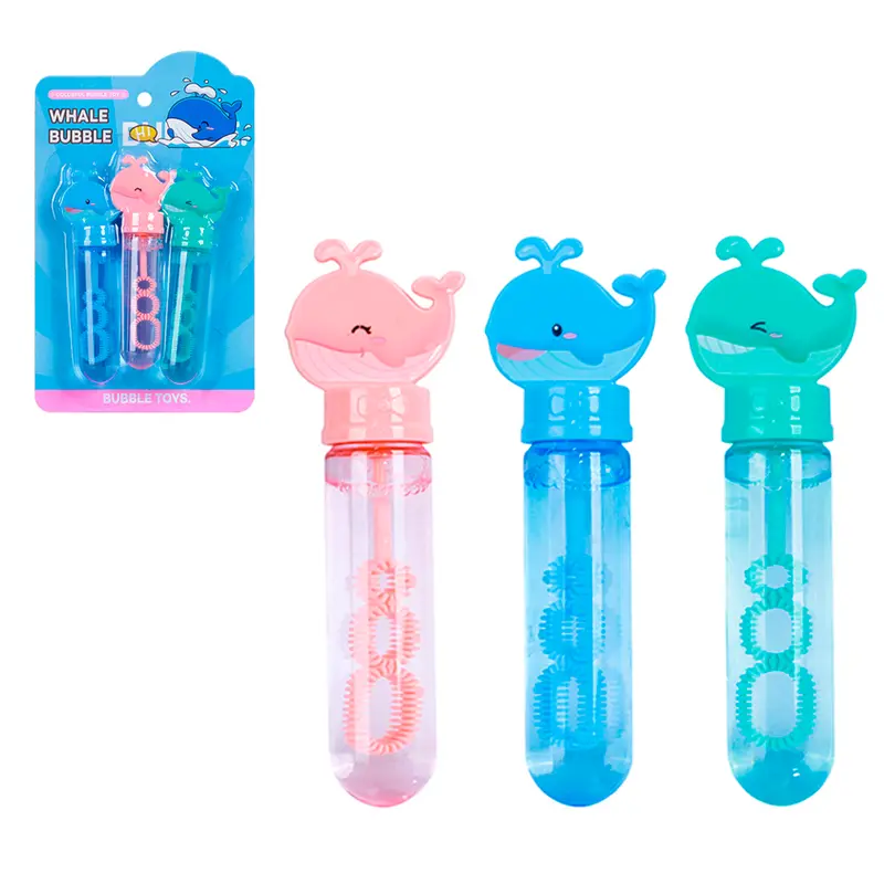 LANCA BOLHA DE SABAO NO TUBO BALEIA WHALE BUBBLE COM 3 PECAS 14CM