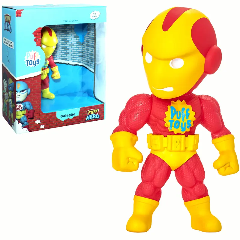 BONECO COLECAO PUFF HERO STEEL MAN